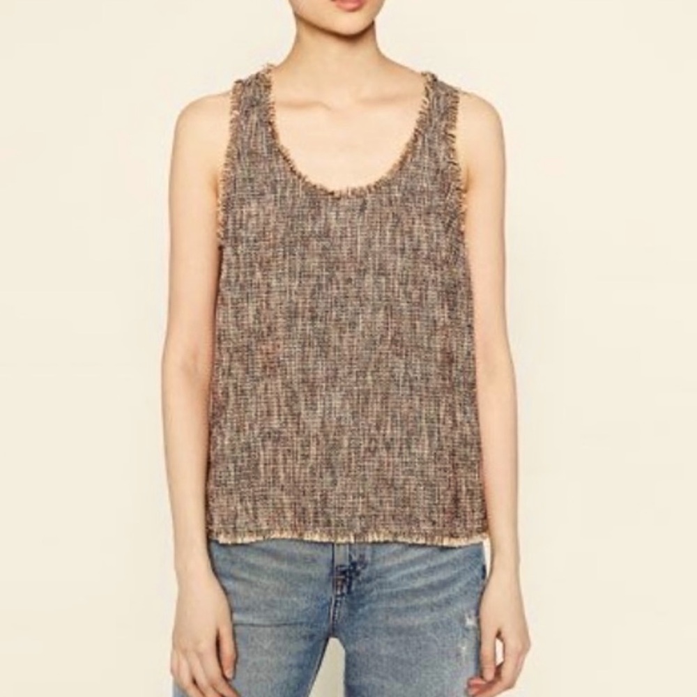 ZARA MULTI COLOR TWEED TOP